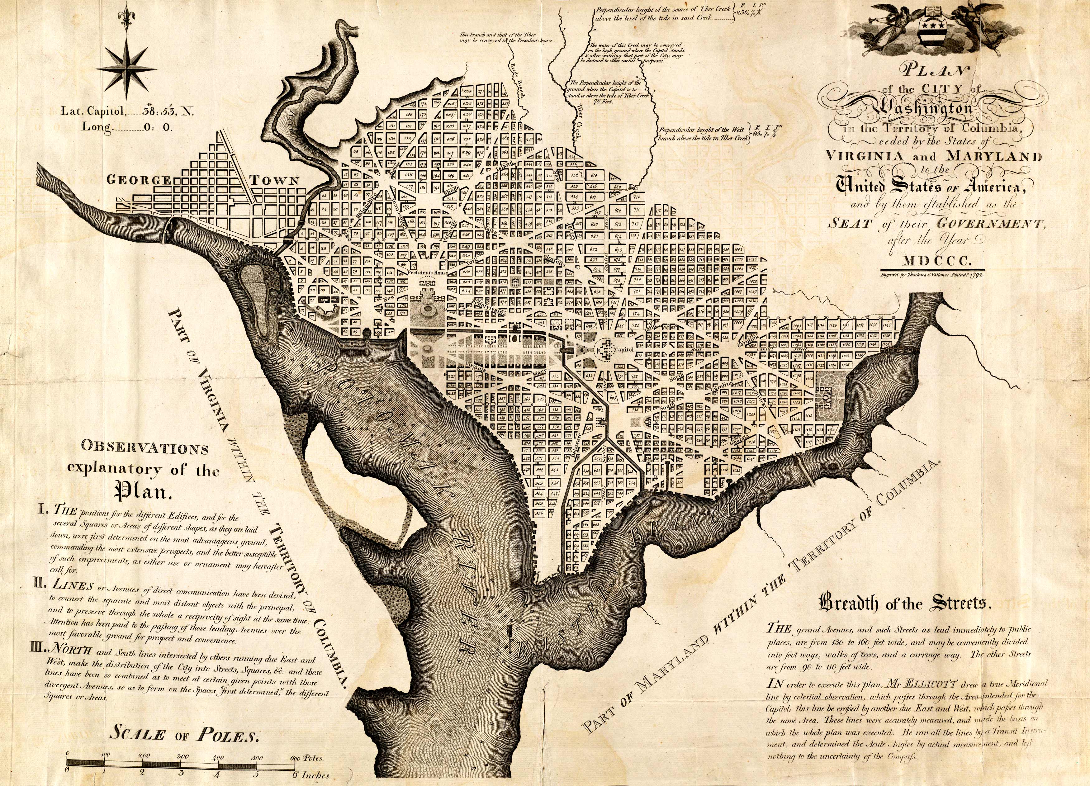 Plan of the city of Washington in the territory of Columbia Plan of the city of Washington in the territory of Columbia
