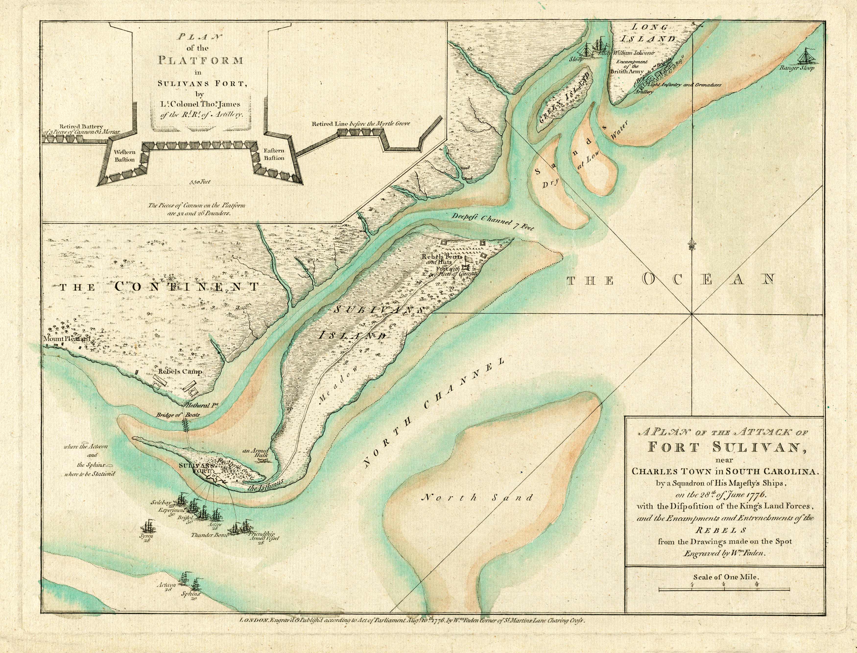 A Plan of the Attack of Fort Sulivan A Plan of the Attack of Fort Sulivan