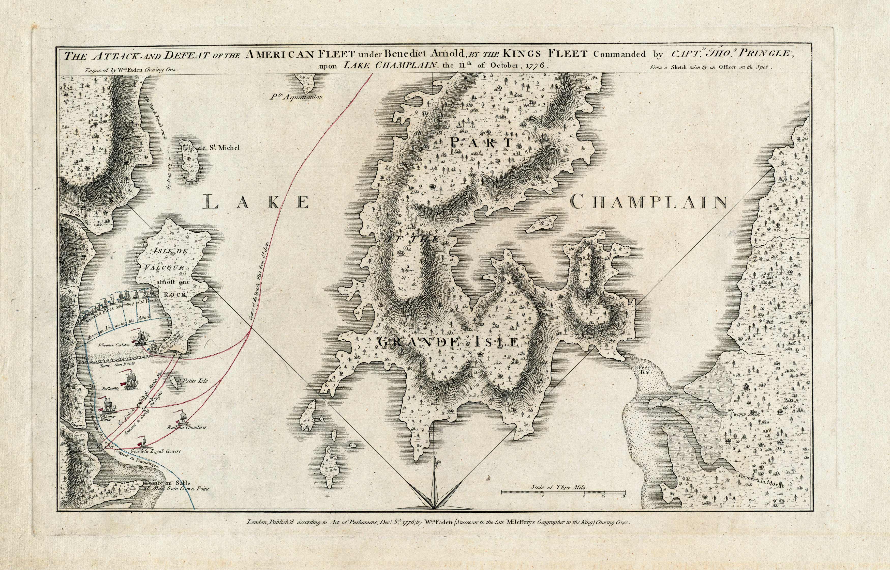 The Attack and defeat of the American fleet under Benedict Arnold