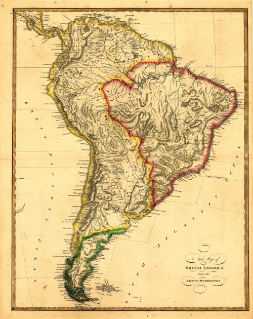 New map of South America from the latest authorities.