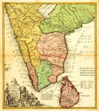 Peninsula Indiae citra Gangem Hoc est Orae celeberrimae Malabar & Coromandel Cum adjacente Insula non minums celebratissima Ceylon