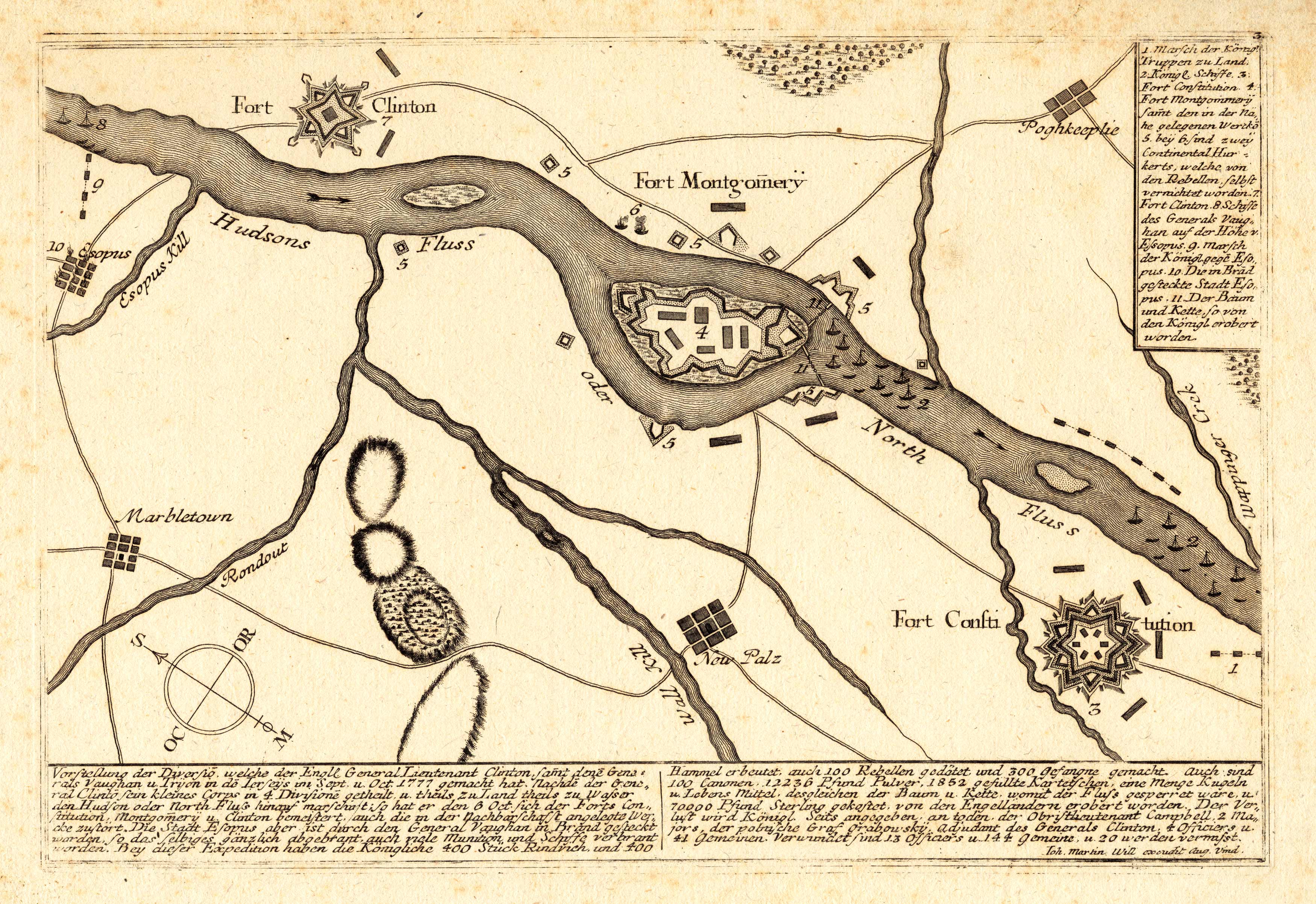 Vorstellung der diversio welche der Enll. Generel Lieutenant Clinton samt dene Generals Vaughan u. Tryon in de Ierseys im Sept. u. Oct. 1777 gemacht hat