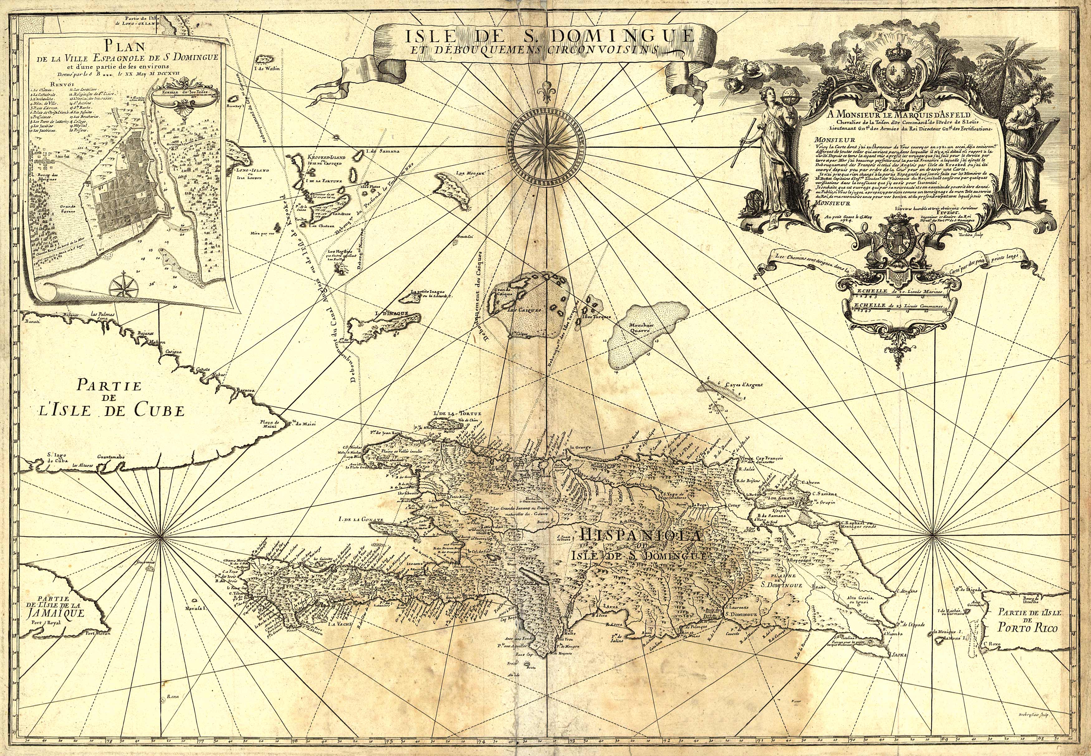 Isle de S. Domingue et dï¿½bouquemens circonvoisins