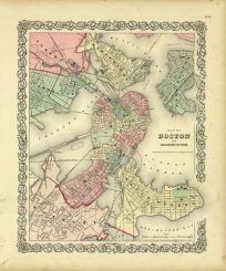 Colton's Map of Boston and Adjacent Cities 1856