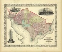 Colton's Map of Georgetown and the City of Washington - The Capital of the United States of America 1856