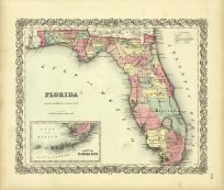 Colton's Map of Florida 1856