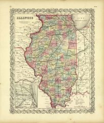 Colton's Map of Illinois 1856