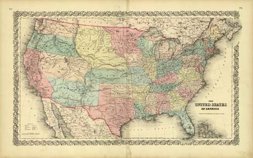 Colton's Map of The United States of America 1856 Colton's Map of The United States of America 1856