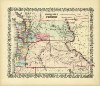 Colton's Map of Washington and Oregon 1856