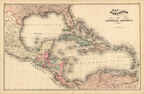 Map of the West Indies and Central America