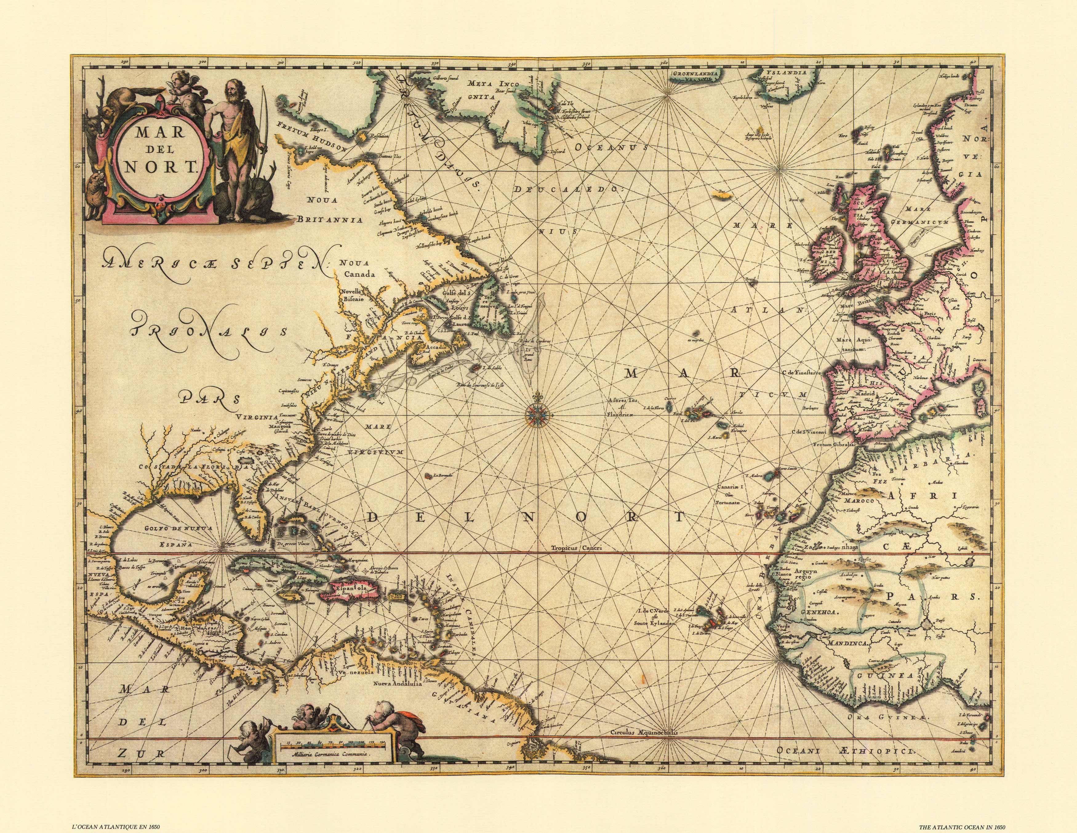 The Atlantic Ocean in 1650