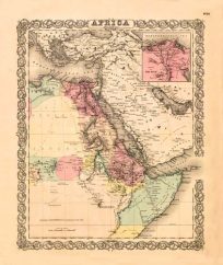 Old map of Africa by Joseph Colton