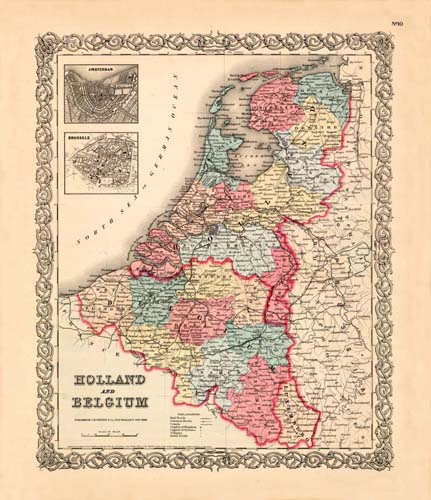 Old map of Holland by Joseph Colton