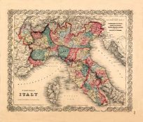 Old map of Italy by Joseph Colton