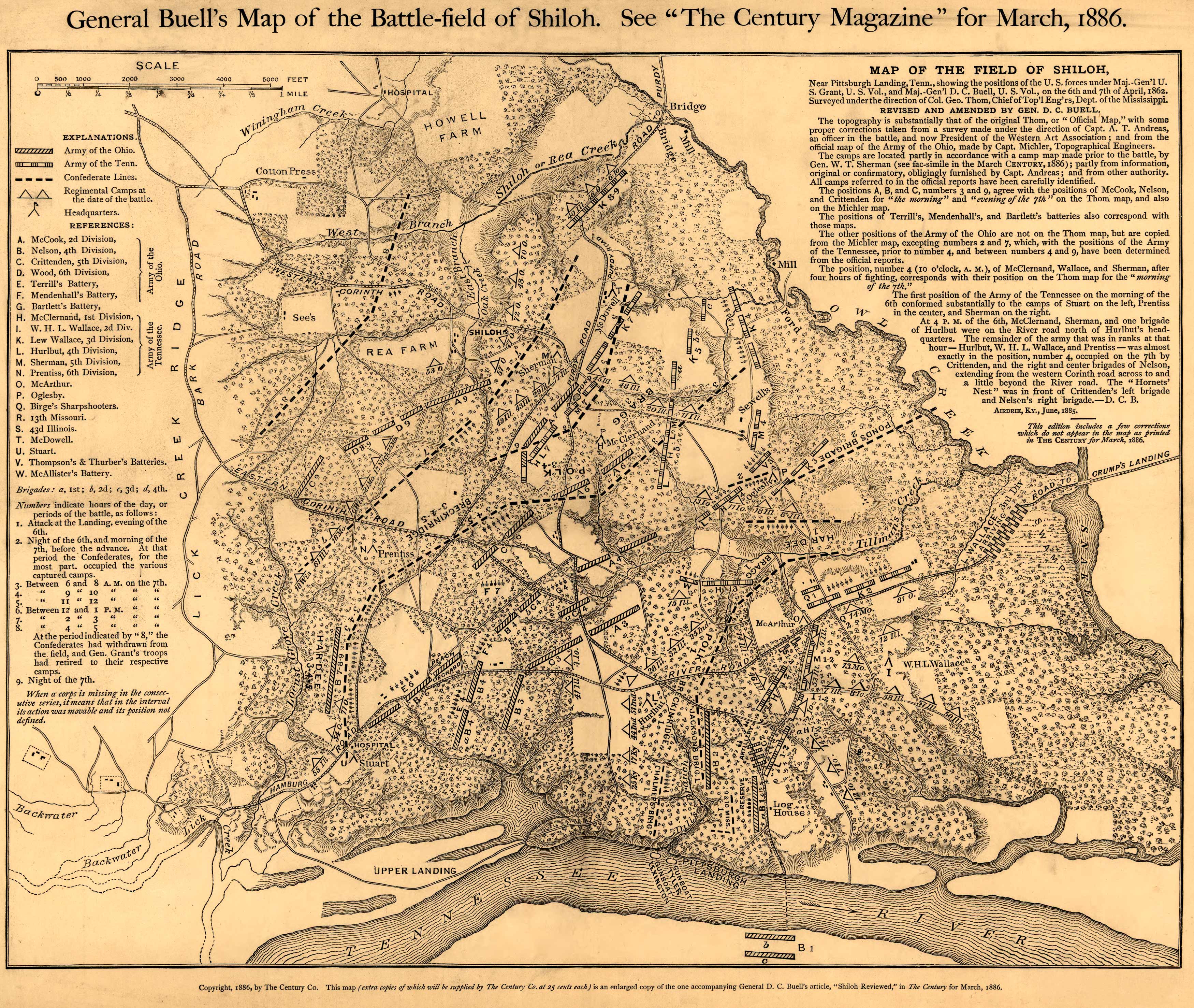 General Buell's Map of the Battle-field of Shiloh