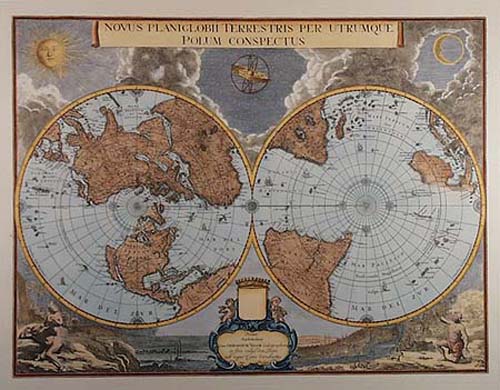 Novus Planiglobii Terrestrius Per Utrumque Polum Conspectus