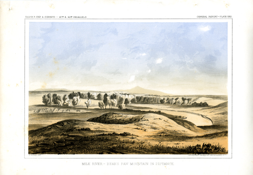 Milk River - Bear's Paw Mountain in Distance Milk River - Bear's Paw Mountain in Distance