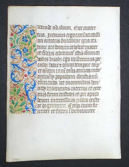 Medieval Book of Hours Leaf