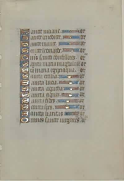 15th Century Medieval Book of Hours Leaf