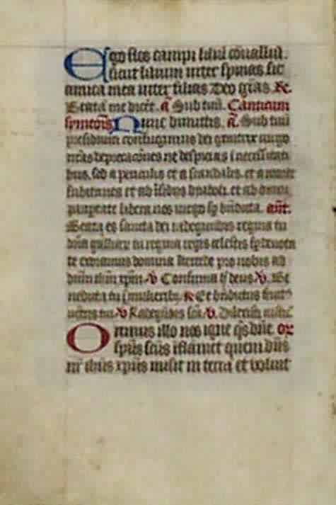 Book of Hours Leaf (Colorful Initials)