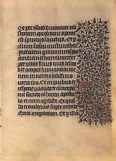 Medieval Book of Hours Leaf