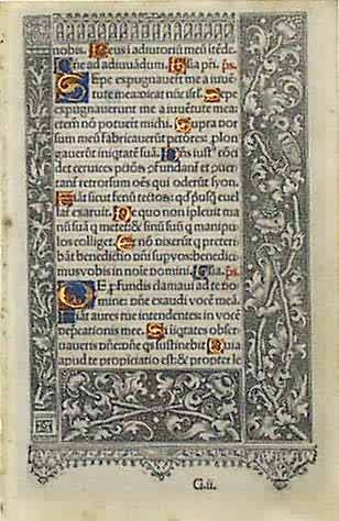 Renaissance Book of Hours Leaf Renaissance Book of Hours Leaf