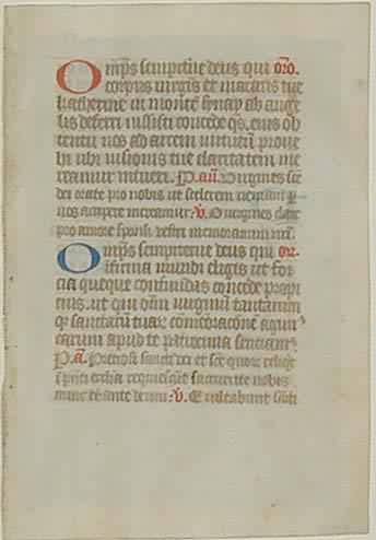 Medieval Book of Hours Leaf Medieval Book of Hours Leaf