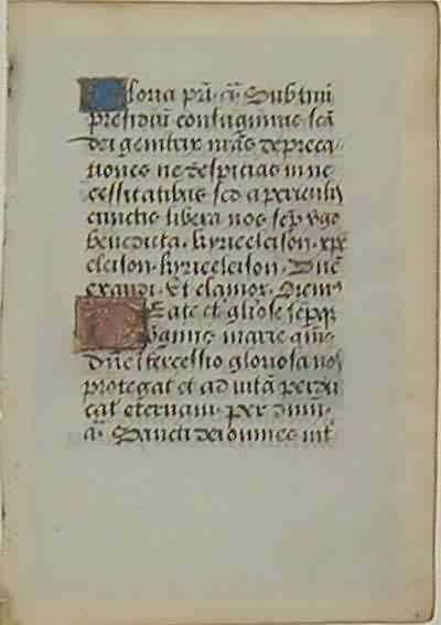 Renaissance Book of Hours Leaf