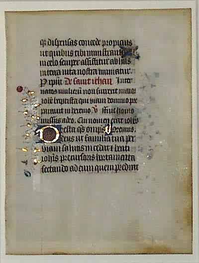 Medieval Book of Hours Leaf