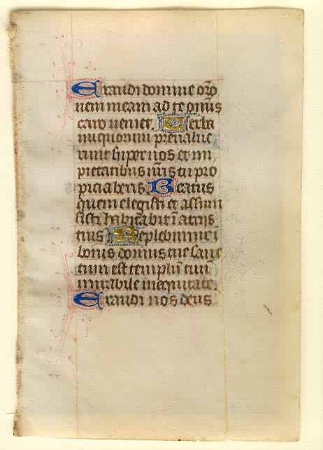 Medieval Book of Hours Leaf