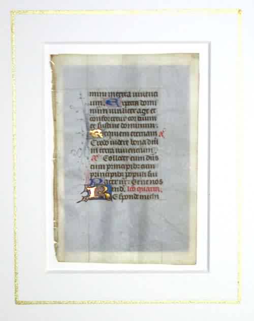 Medieval Book of Hours Leaf