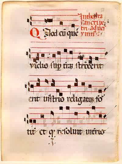 Medieval Gregorian Chant Leaf - Prayer Commemorating the Trinity & St. Peter Medieval Gregorian Chant Leaf - Prayer Commemorating the Trinity & St. Peter