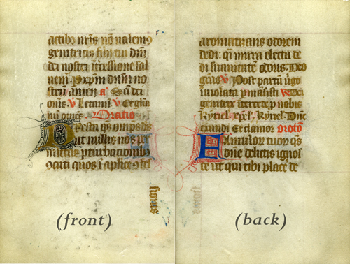 Illuminated Medieval Manuscript Leaf - Book of Hours