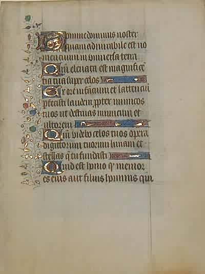 Medieval Book of Hours Leaf