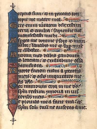 13th Century Medieval Psalter Leaf