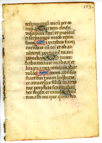 Medieval Psalter Leaf