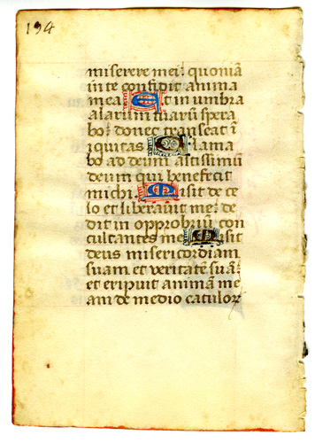 Medieval Psalter Leaf