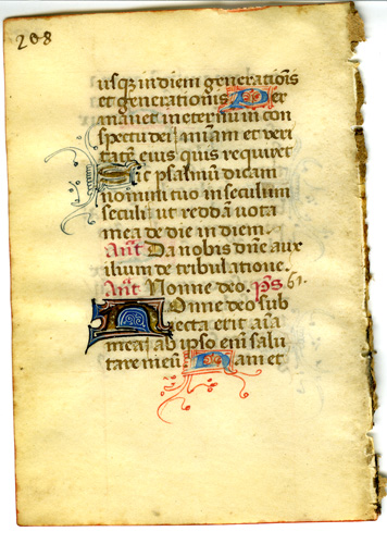 Medieval Psalter Leaf
