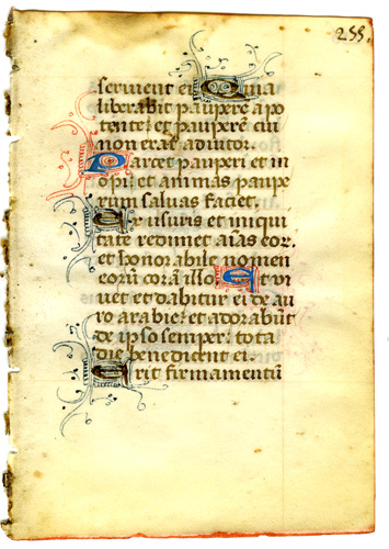 Medieval Psalter Leaf
