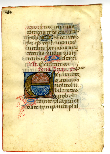 Medieval Psalter Leaf