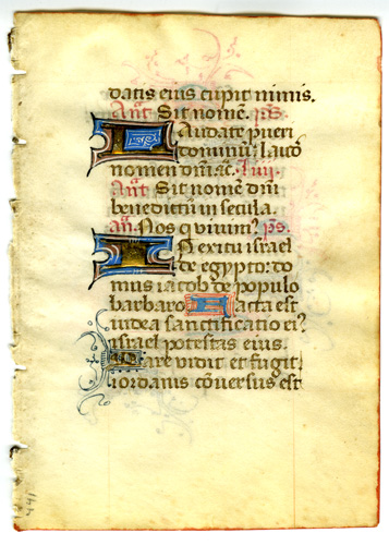 Medieval Psalter Leaf Medieval Psalter Leaf