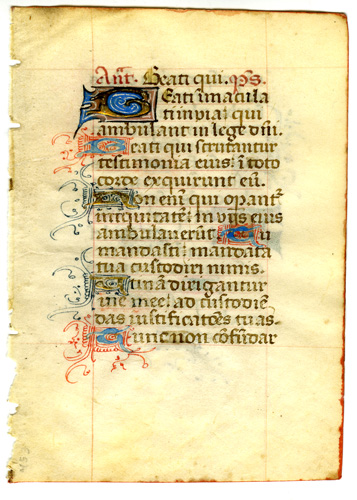 Medieval Psalter Leaf