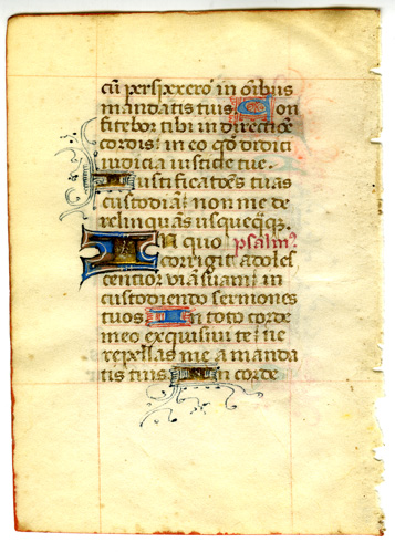 Medieval Psalter Leaf