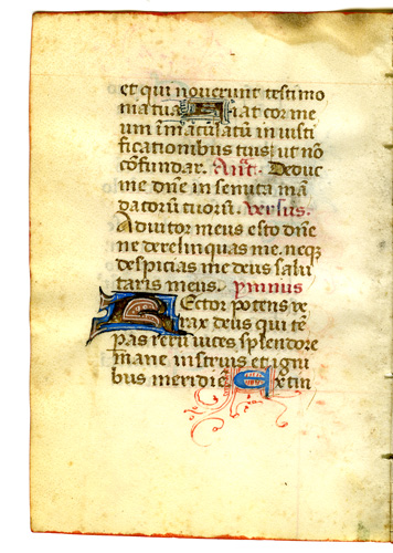 Medieval Psalter Leaf Medieval Psalter Leaf