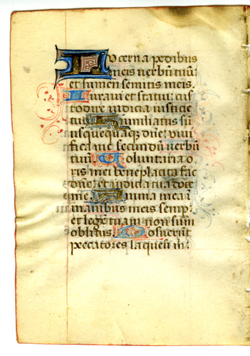 Medieval Psalter Leaf
