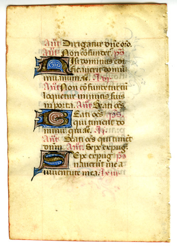Medieval Psalter Leaf Medieval Psalter Leaf