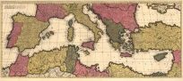 Old map of the Mediterranean