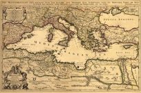 Old map of the Mediterranean