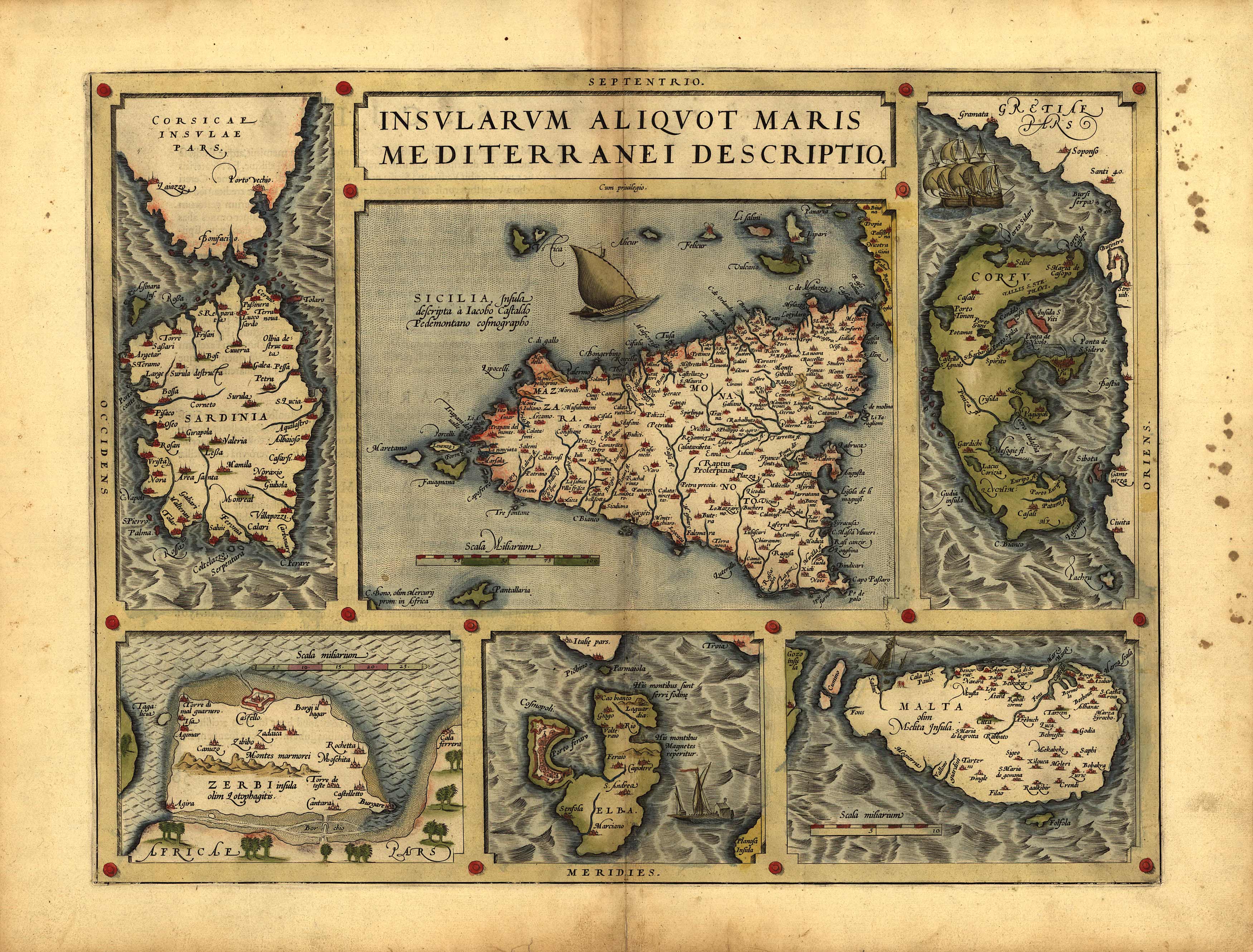Old map of Mediterranean Islands Old map of Mediterranean Islands
