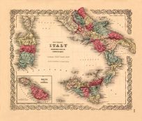 Old map of Southern Italy